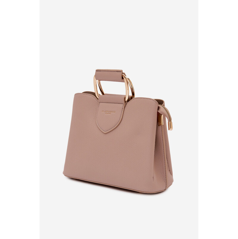 Flora&Co Malá kabelka Kufřík z eko kůže tmavě béžová Lorielle