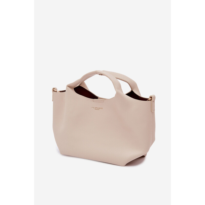 Flora&Co Kožená taška z imitace světle béžová Corisse