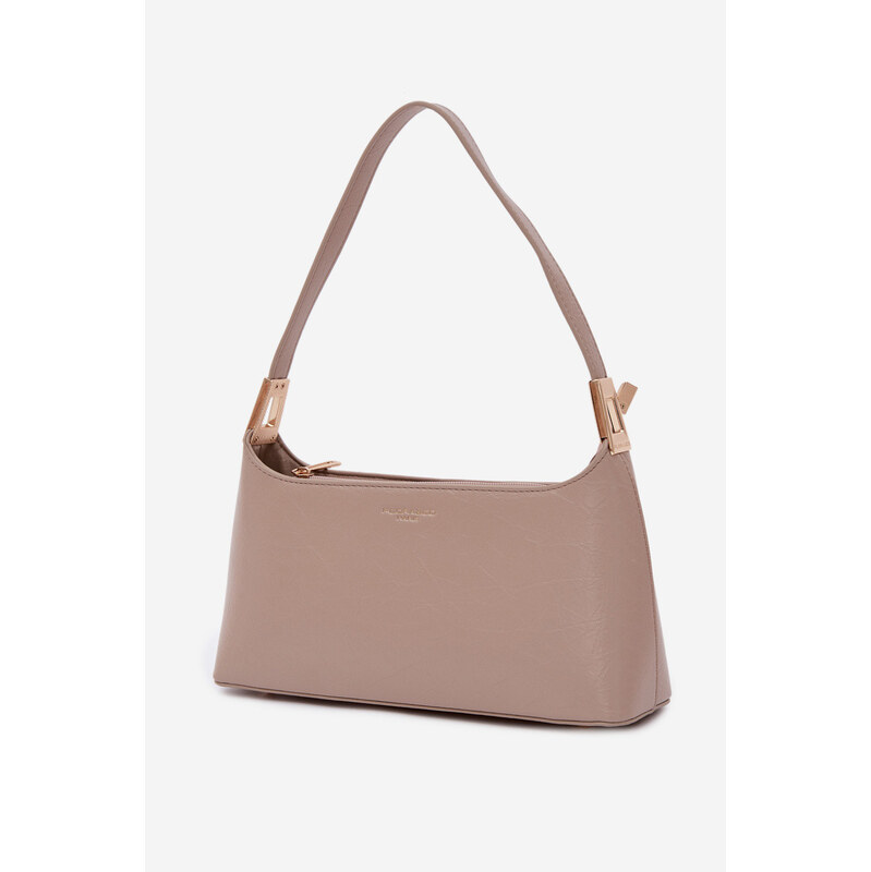 Flora&Co Kožená kabelka z eko kůže tmavě béžová Tielle