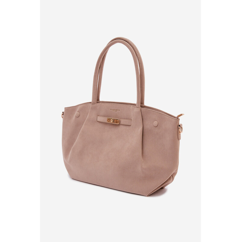 Flora&Co Shopper taška z imitace semiše Béžová Nellia