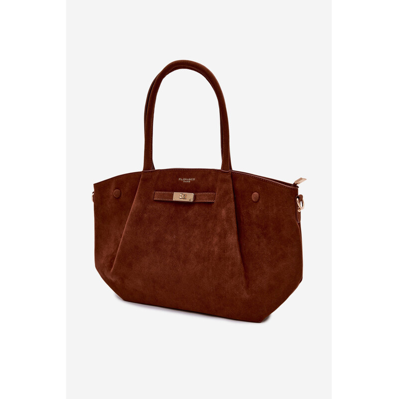 Flora&Co Shopper kabelka z imitace semiše Camel Nellia