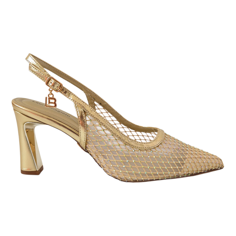 Zlaté slingback lodičky Laura Biagiotti Strass Gold