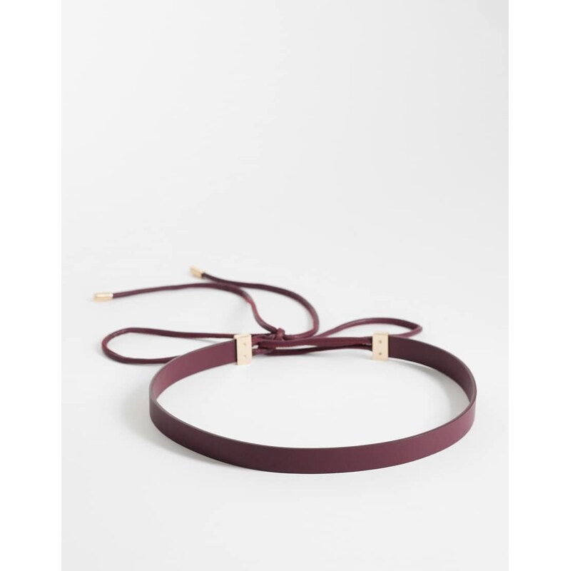 ASOS DESIGN waist and hip loop through belt in burgundy-Red 115072308