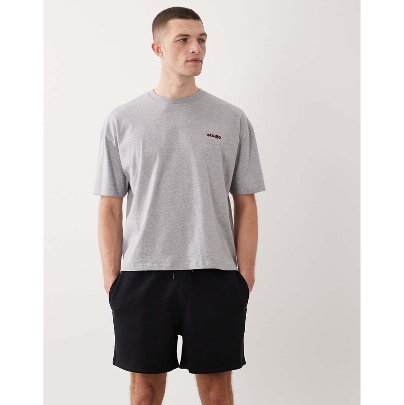 ASOS DESIGN essentials oversized fit jersey shorts in black