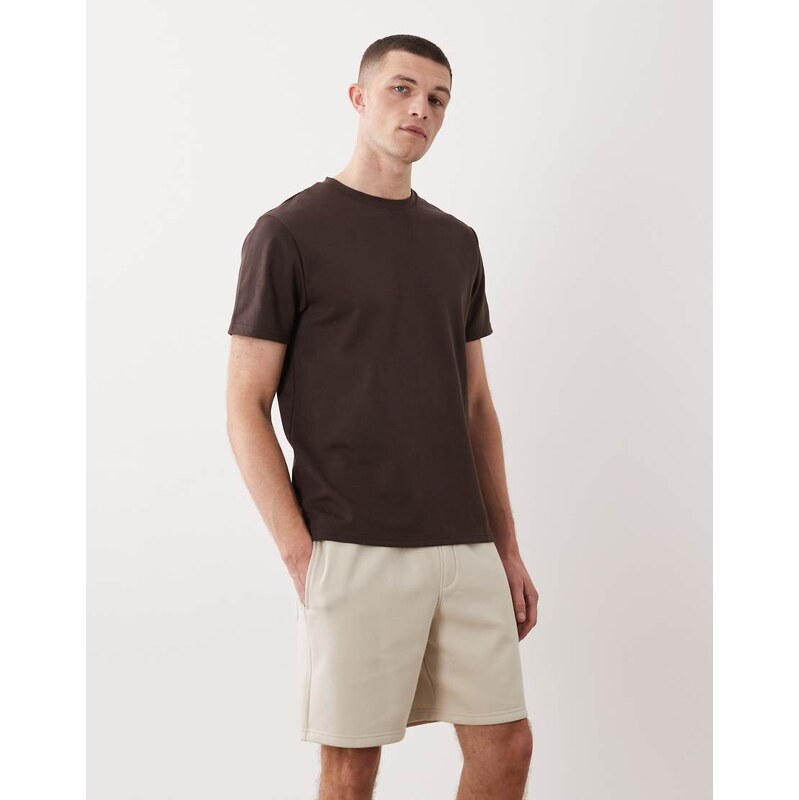 ASOS DESIGN essentials oversized mid length jersey shorts in off