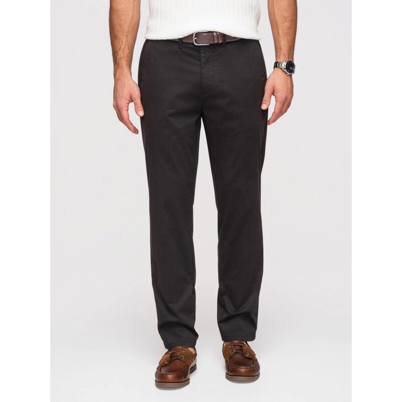 Ombre Clothing Pánské černé chinos kalhoty V5 PACP-0293