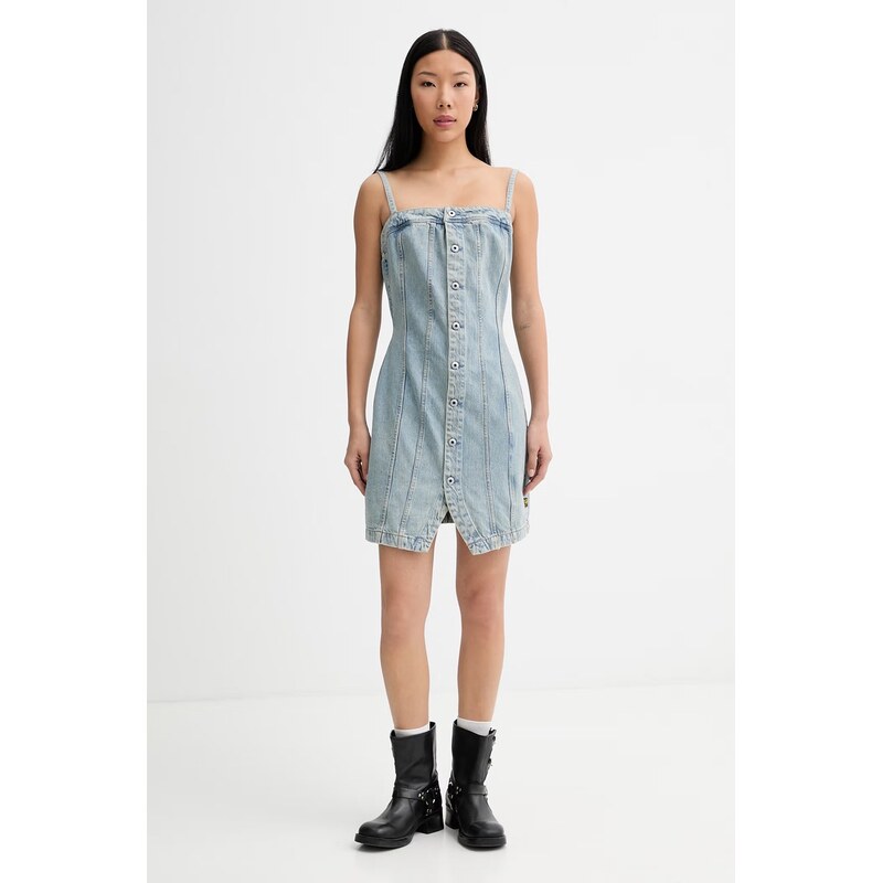 G-Star šaty džínové Kick Bustier
