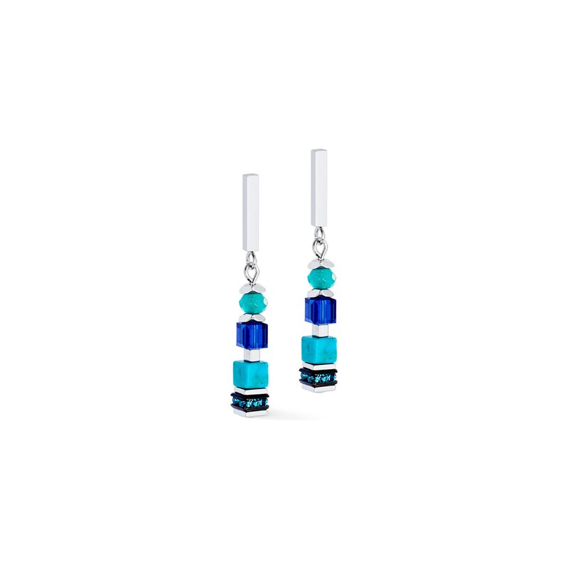 Coeur de Lion dámské náušnice Wave Precious Flow silver-teal 3046/21 115075938
