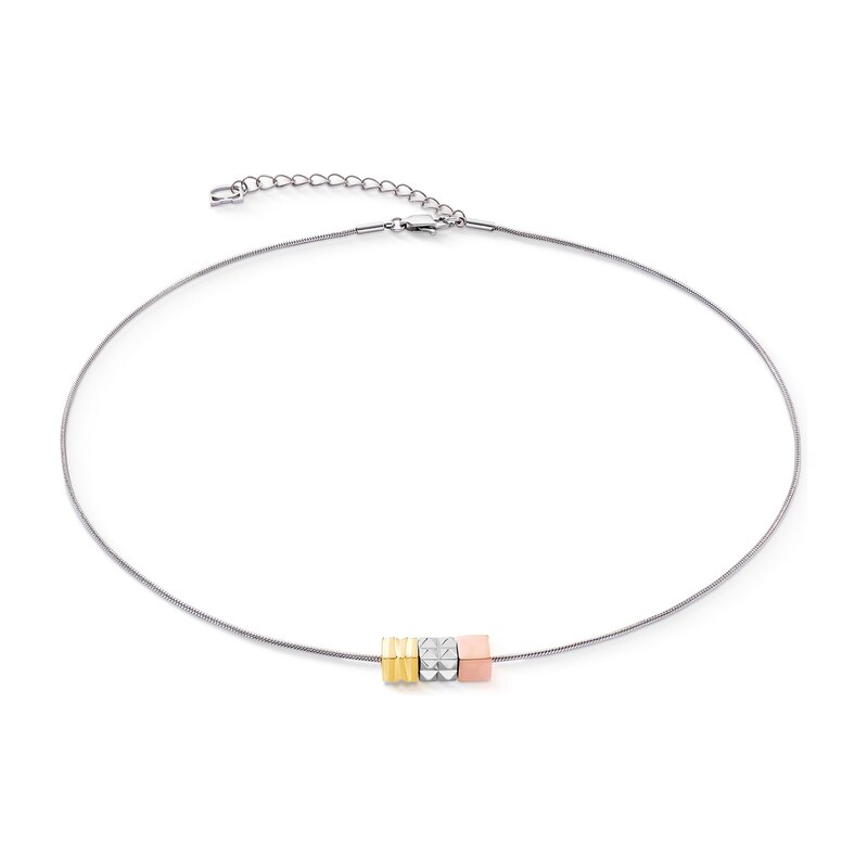Coeur de Lion dámský náhrdelník Cube Trio Facets Snake tricolour 2041 115075959