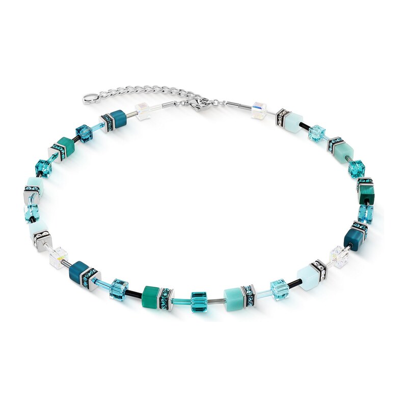 Coeur de Lion dámský náhrdelník GeoCUBE Iconic Teal silver 2838/10 115075969