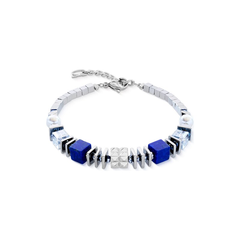 Coeur de Lion dámský náramek Statement Cube Facets silver-blue 3047/30 115076008
