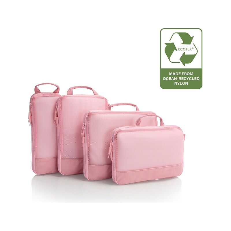 Cestovní organizéry Heys Ecotex Compression Packing Cube 4 Pc Set Pink 114492487