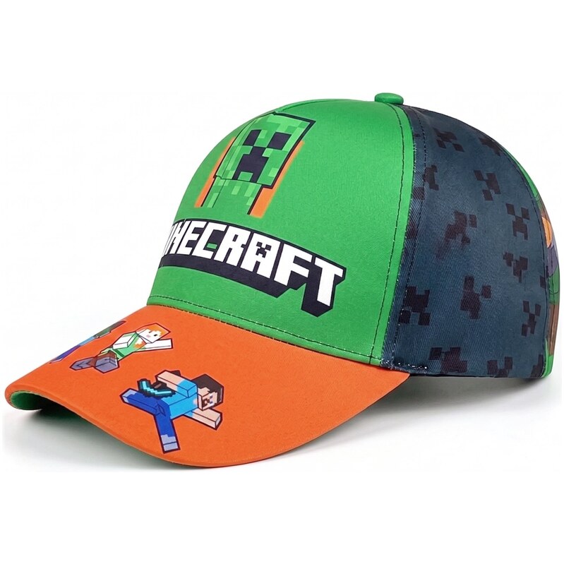 Manenti Dětská kšiltovka Minecraft s oranžovým kšiltem