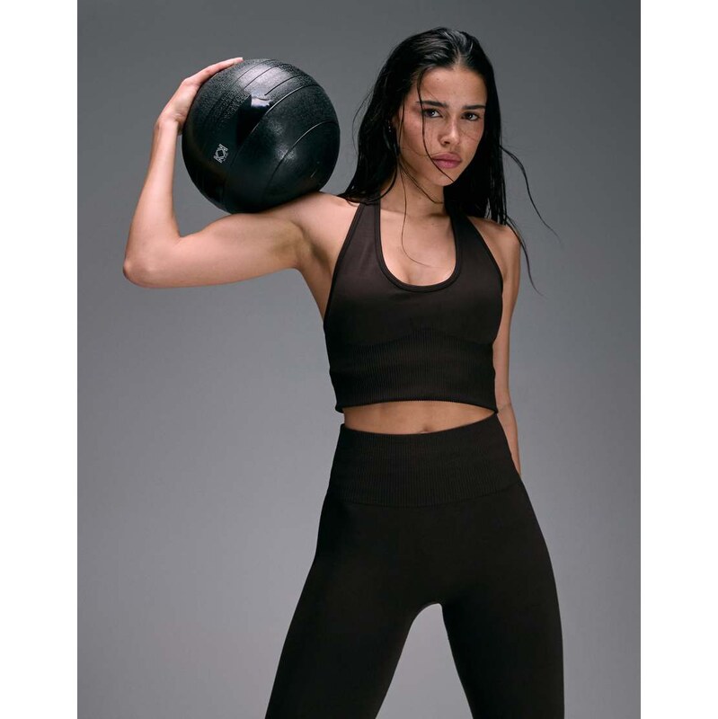 4505 sculpting seamless high waist gym legging in espresso-Brown 115078951