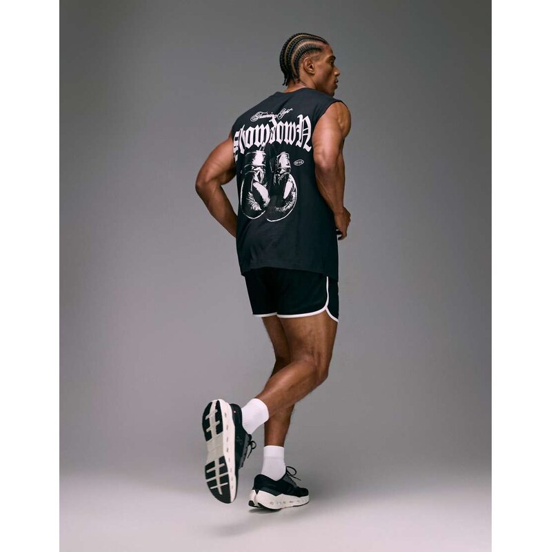 4505 cotton oversized pump training tank with boxing graphic and quick 115078964