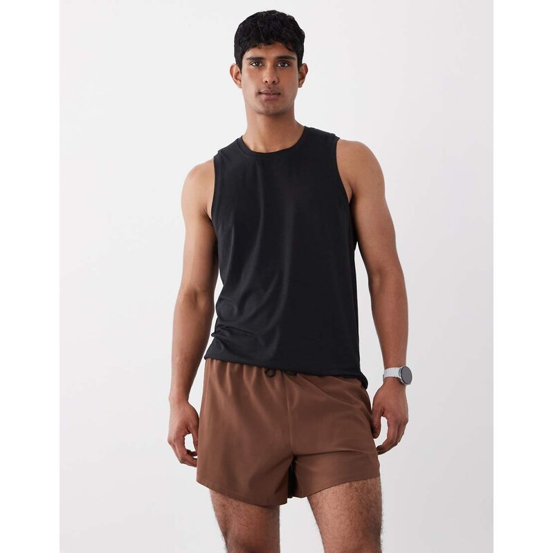 4505 2-in-1 quick dry 5 woven running shorts with zip pockets in brown 115079039