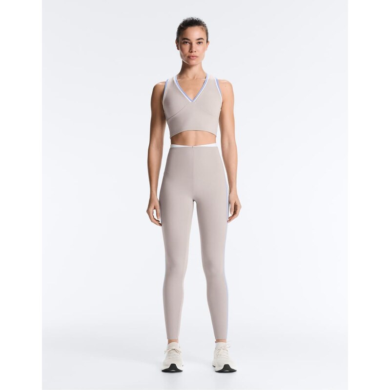 OYSHO High rise compressive contrast ankle-length leggings in grey 115079818