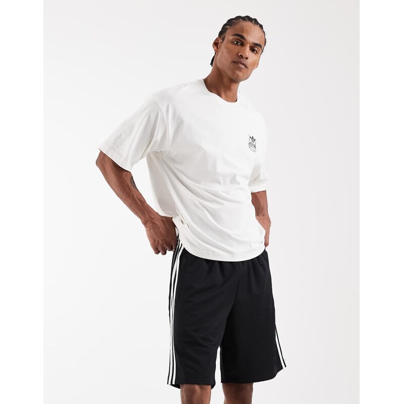 adidas Originals three stripe shorts in black