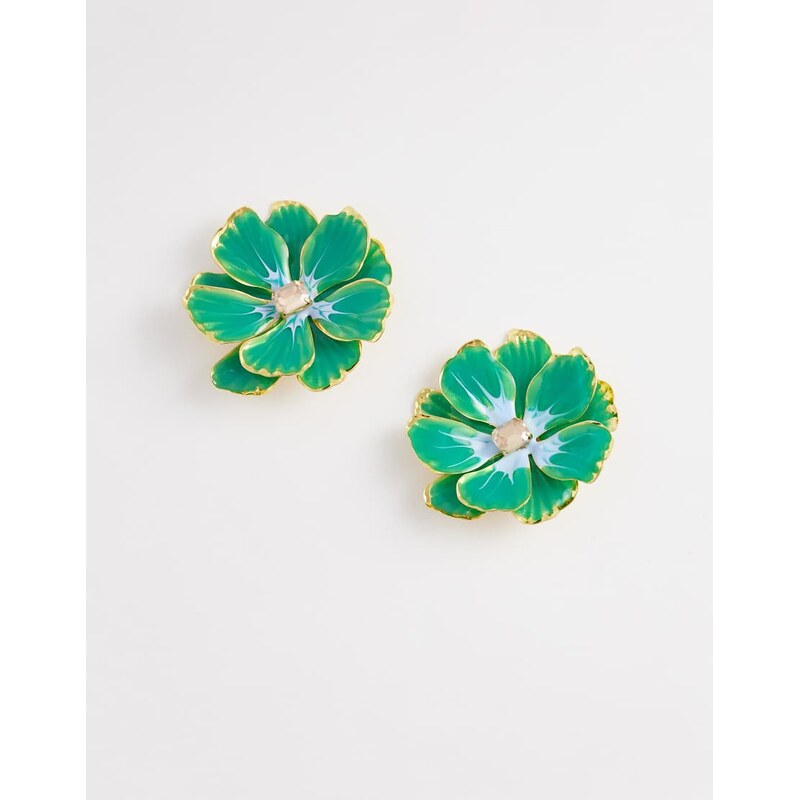 ALDO mariglo flower earrings in green