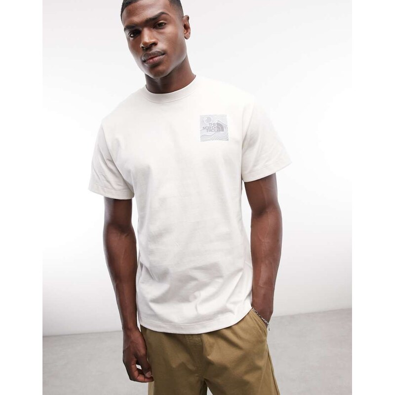 The North Face Mountain Escape backprint relaxed t-shirt in off white