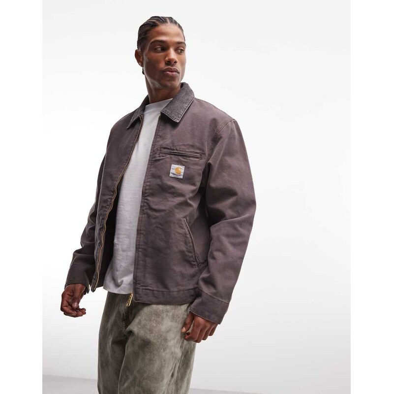 Carhartt WIP detroit jacket in shale stone-Brown