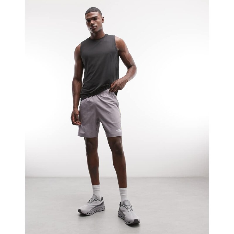 The North Face 24/7 logo colourblock shorts in grey