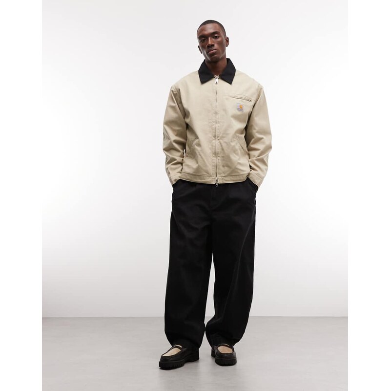 Carhartt WIP OG detroit jacket with contrast collar in off white