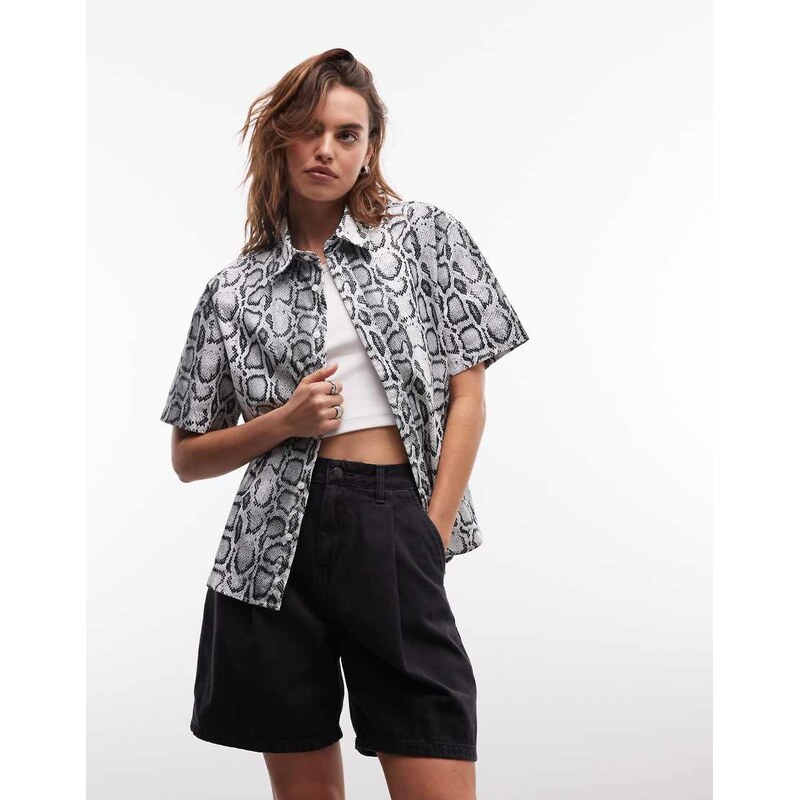 Carhartt WIP snake print shirt in grey multi