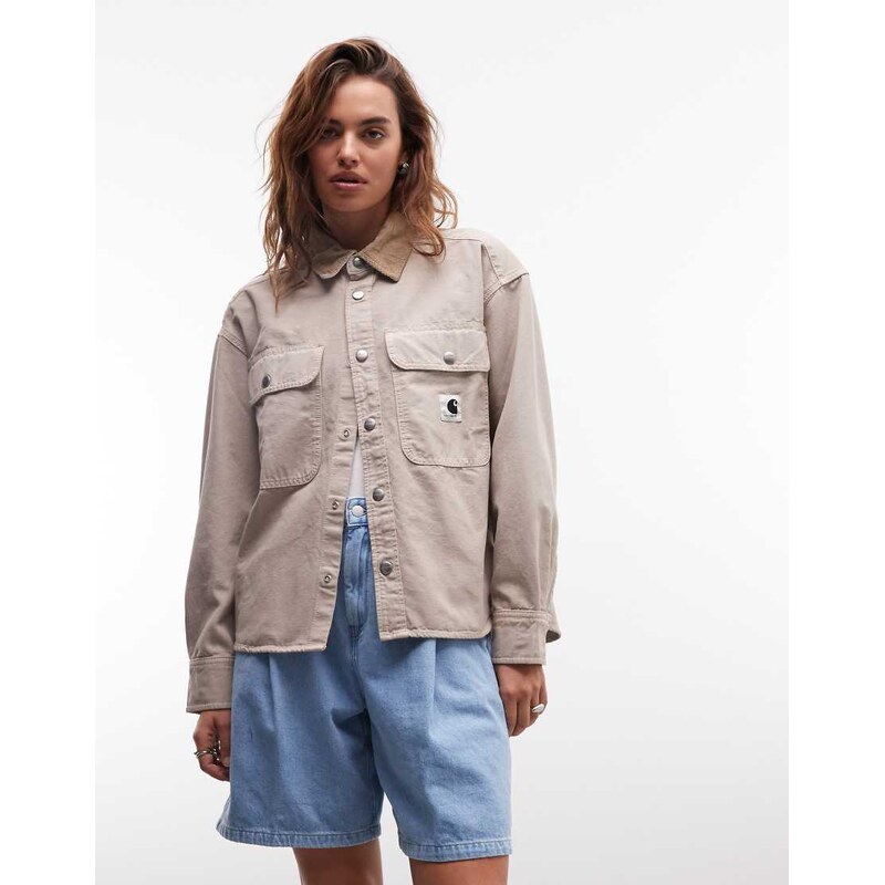 Carhartt WIP prescott jacket in oyster grey