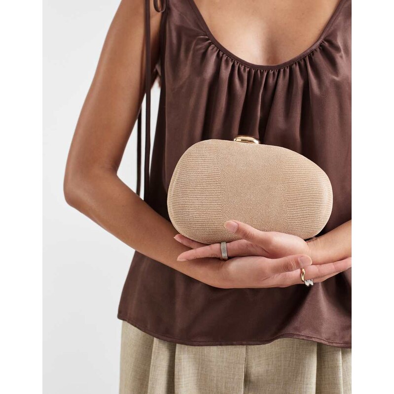 Dolce Vita Dionne hard case pearlescent clutch bag with gold detail in 115079202
