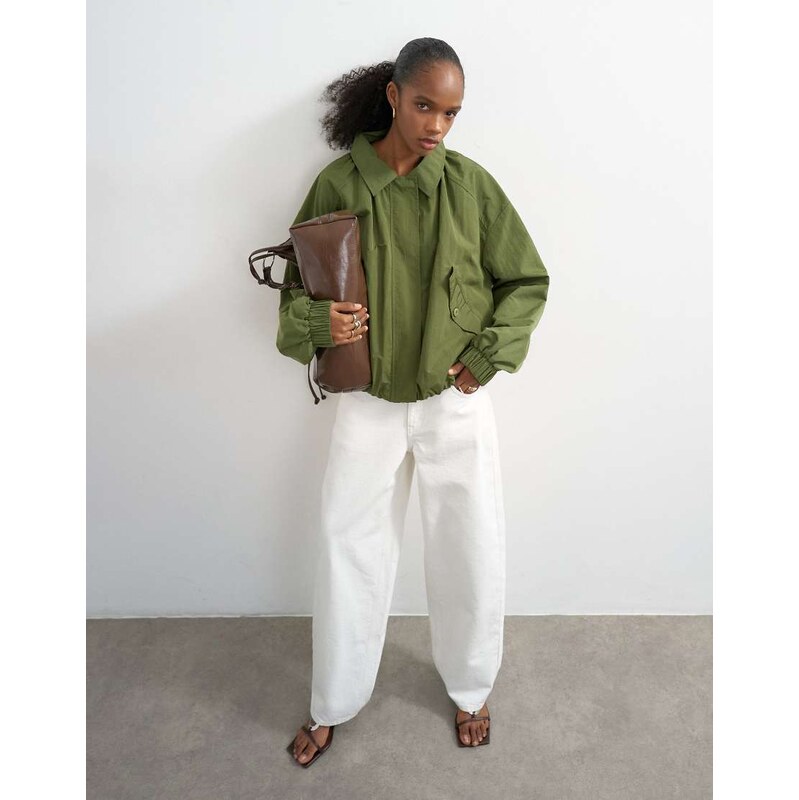 Topshop anorak in khaki-Green