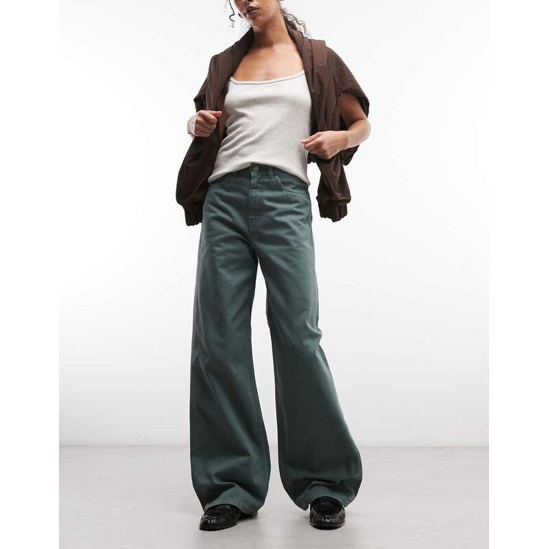 Carhartt WIP jane wide fit jeans in khaki-Green 115079256