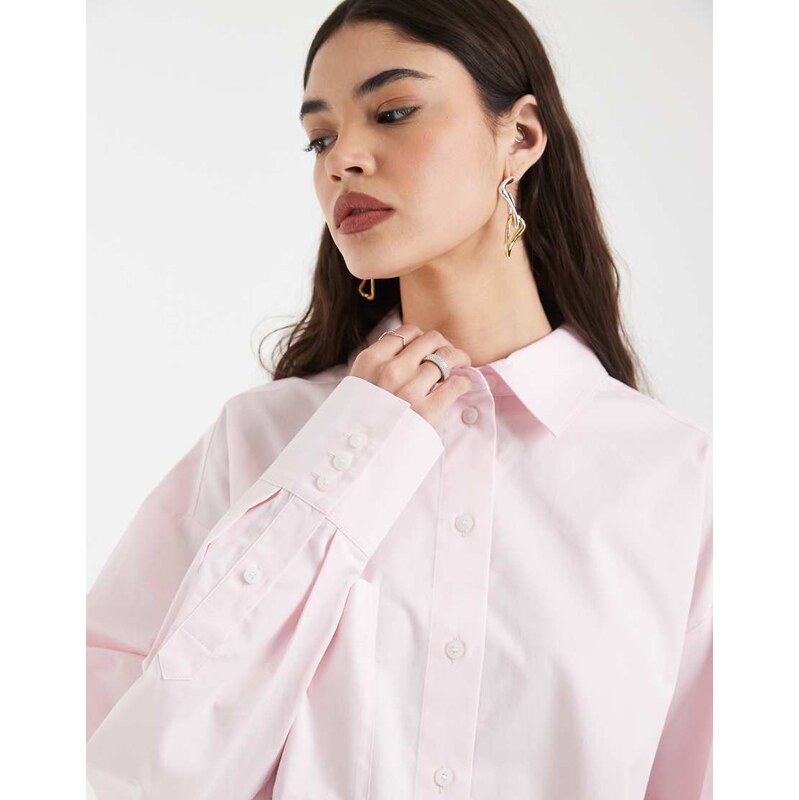 & Other Stories cropped boxy shirt in pink
