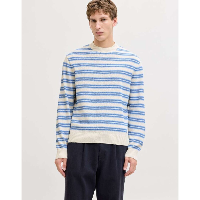 Jack & Jones Knitted pullover in sea salt-White