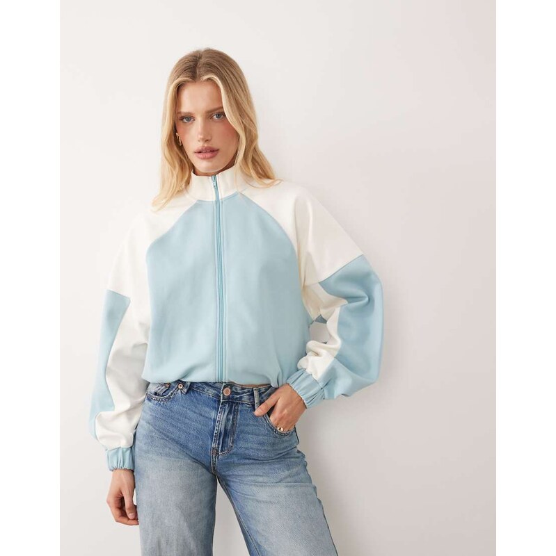 ASOS DESIGN interlock funnel neck zip through jacket with