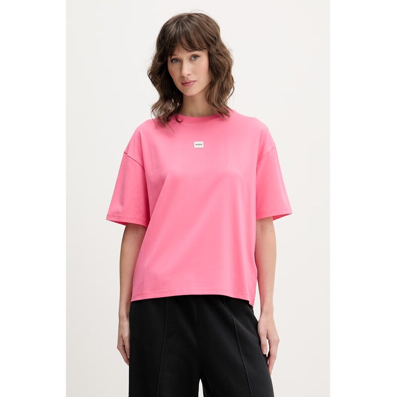 HUGO oversize tričko dámské s modalem SIGNATURE_TSHIRT