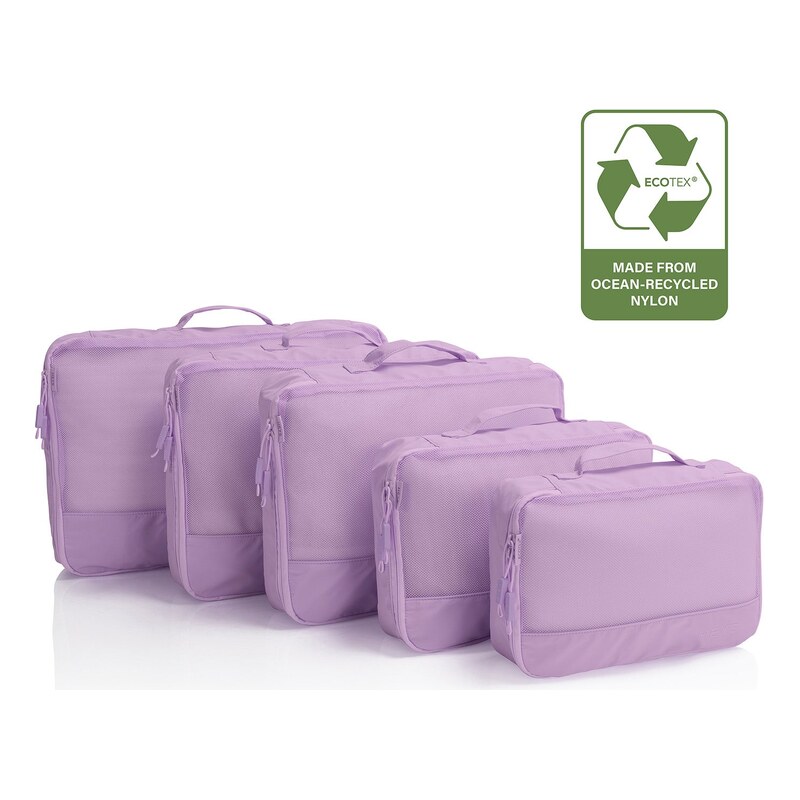 Cestovní organizéry Heys Ecotex Packing Cube 5 Pc Set Lilac Blossom 114492497