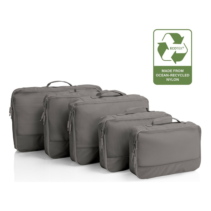 Cestovní organizéry Heys Ecotex Packing Cube 5 Pc Set Grey Stone