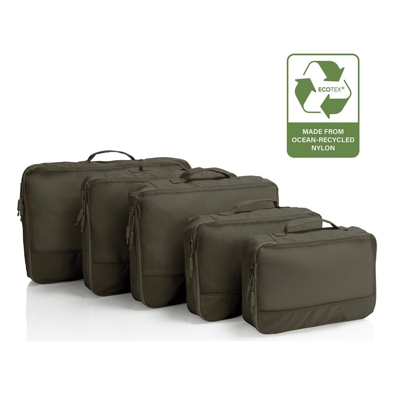 Cestovní organizéry Heys Ecotex Packing Cube 5 Pc Set Green Moss