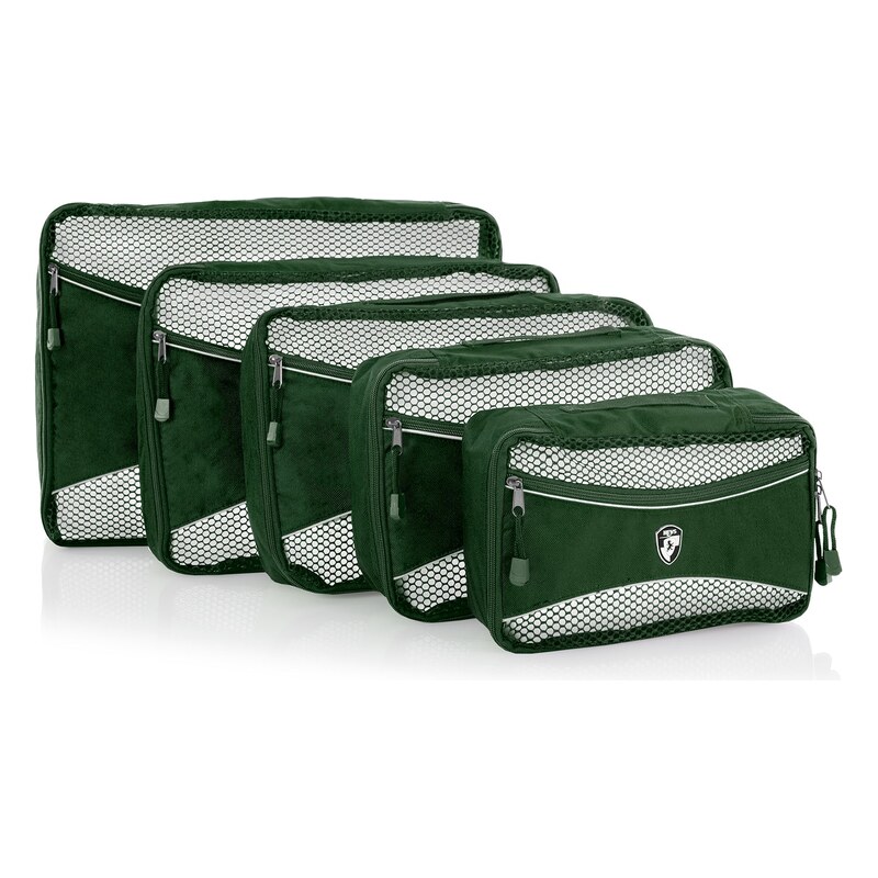 Cestovní organizéry Heys Eco Packing Cube 5pc Set II Green