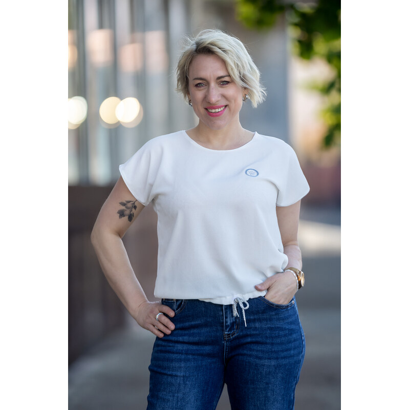 AGRATEX Elegantní tričko VALETA Barva: Bílá, Velikost: 38