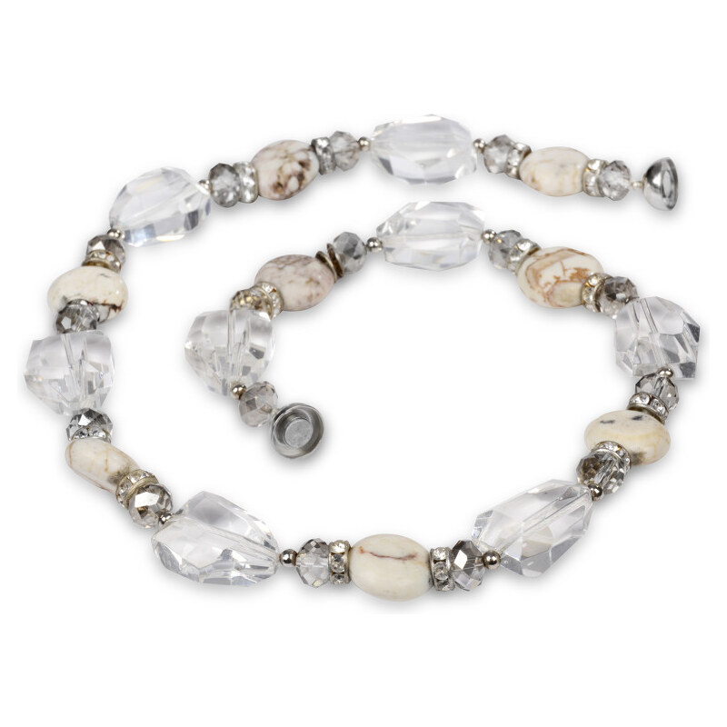 JwL Luxury Pearls Náhrdelník s krystaly a polodrahokamem JL0170