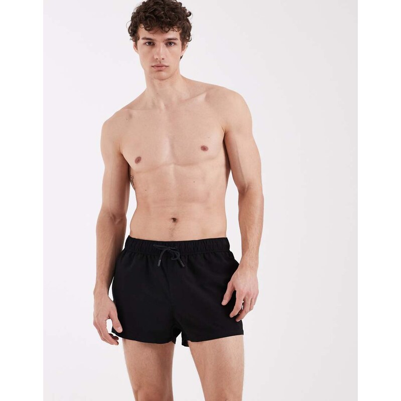 ASOS DESIGN swim shorts in super short length in black