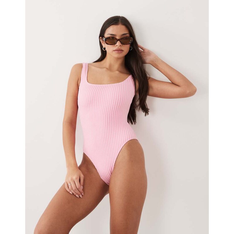 South Beach crinkle swimsuit in pink 115081954