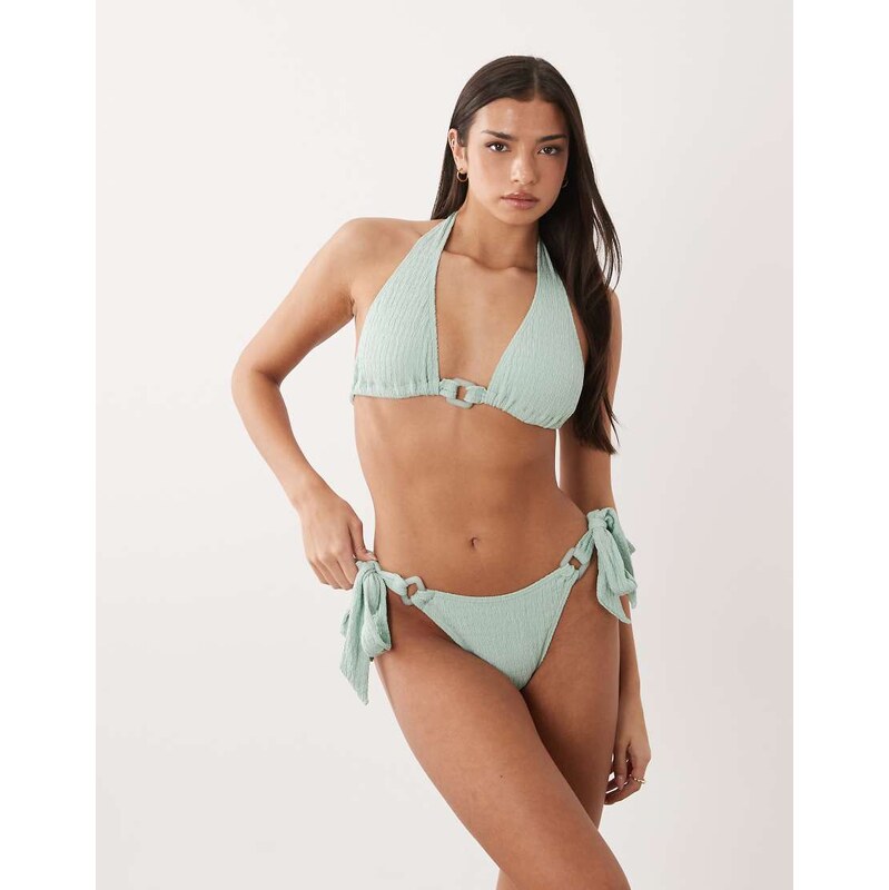 South Beach tieside bikini bottom in seafoam green