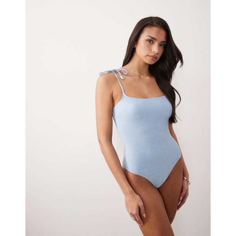 South Beach glitter swimsuit in baby blue 115081960