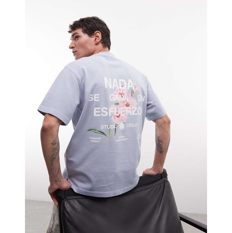 ASOS DESIGN heavyweight relaxed t-shirt with floral graphic in