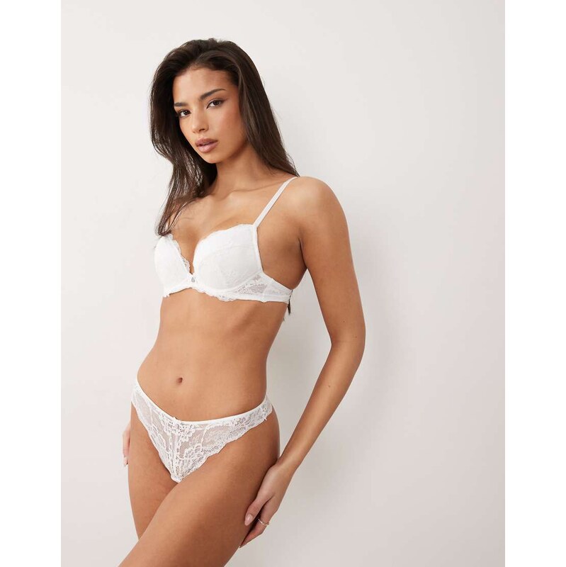 Boux Avenue Mollie lace thong in white 115522643