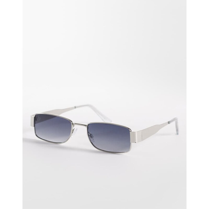 Jeepers Peepers rectangular metal sunglasses in black and silver 115409063