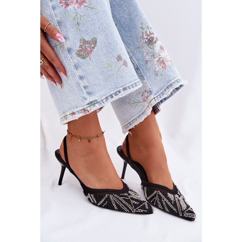 Boto Embellished Sandale s Mesh Podpatkem
